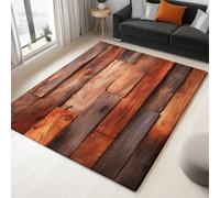 Générique Tapis Salon 60 x 90 cm Texture De Mur en Bois Rustique Ancien Lavable en Machine Tapis de Chambre Antidérapant, pour Manger, Bureau & Plus Durable & Écologiqu Poils Ras Moquette, Brun