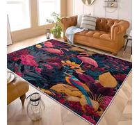 Générique Tapis Salon à Poils Courts Antidérapant 140x200 cm Tropical Animaux Flamants Roses Super Doux Decoration Maison Interieur Paillasso de Sol Gamer Rose Lavable Machine Imprimés Doux Tapis