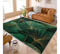 Générique Tapis Salon à Poils Courts Antidérapant 60x90 cm Luxe Modernité Botanique Super Doux Decoration Maison Interieur Paillasso de Sol Gamer Vert Lavable Machine Imprimés Doux Tapis