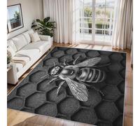 Générique Tapis Salon Abeille, Tapis Chambre Rayon de Miel Nid d'abeille, Doux Flanelle Poil Court 60x110 cm - Lavable Antidérapant Paillasson H-54