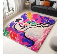 Générique Tapis Salon Abstrait Coloré Graffiti Portrait Modèle 80 x 120 cm Lavable en Machine Super Doux et Antidérapant Tapis Décoratif Salon Doux Poil Court pour Chambre Adulte, Salle à Manger