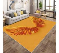 Générique Tapis Salon Ailes d'ange, Tapis Chambre Orange Plume, Doux Flanelle Poil Court 60x110 cm - Lavable Antidérapant Paillasson H-14