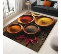 Générique Tapis Salon Aliments Épices Rustique Modèle 80 x 150 cm Lavable en Machine Super Doux et Antidérapant Tapis Décoratif Salon Doux Poil Court pour Chambre Adulte, Salle à Manger