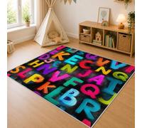 Générique Tapis Salon Alphabet Coloré 140x200 Grand Tapis Jeu Enfants