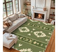 Générique Tapis Salon Amérindien, Tapis Sud-Ouest Aztèque, Poils Antidérapant Courts Doux Moquette pour Salon Chambre Bureau pour Un Nettoyage Facile 120x120 cm P-&39