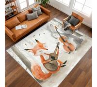 Générique Tapis Salon Animaux, Tapis Chambre Lapins Renards, Doux Flanelle Poil Court 50x80 cm - Lavable Antidérapant Paillasson H-99