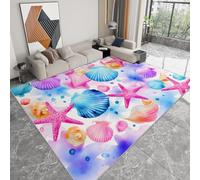 Générique Tapis Salon Aquarelle Vie Marine - Tapis Antidérapant Durable Et Non-Fussel Rose, Moquette Polyester, Moquette Chambrepour Couloir Patio Cuisine Porche 180 X 240 Cm