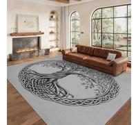 Générique Tapis Salon Arbre de Vie Viking, Paillasson Interieur Entree Mythologie Nordique 40x60 cm, Moquette de Sol Doux et Antiderapant à Poils Courts, Tapis Sol Décor à la Maison C&J101