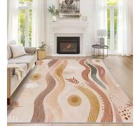 Générique Tapis Salon Boho Milieu du Siècle, Tapis Chambre Abstrait Géométrique, Doux Flanelle Poil Court 60x110 cm - Lavable Antidérapant Paillasson H-70