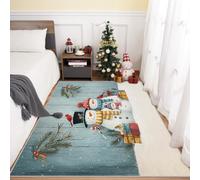 Générique Tapis Salon Bonhomme de Neige, Tapis Cardinal de Noël, Poils Antidérapant Courts Doux Moquette pour Salon Chambre Bureau pour Un Nettoyage Facile 160 x 230 cm P-&18