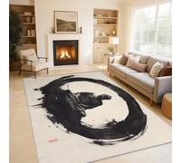 Générique Tapis Salon Bouddha 200 X 300 cm, Tapis Méditation l'encre Oriental pour Chambre, Moquette Antidérapant Lavable à Poils Ras, Paillasson Décor à La Maison C18