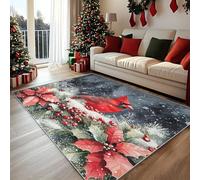 Générique Tapis Salon Cardinal, Tapis Noël Baies, Poils Antidérapant Courts Doux Moquette pour Salon Chambre Bureau pour Un Nettoyage Facile 80 x 150 cm P-&17