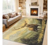Générique Tapis Salon Cerf Paillasson Interieur Entree Animaux Forestier Rustique Nature 60x90 cm, Moquette de Sol Doux et Antiderapant à Poils Courts, Tapis Sol Décor à la Maison C&J84
