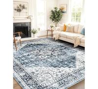 Générique Tapis Salon Chambre Adulte Salle a Manger Cuisine Décoration Maison, Décoration Florale Vintage pour la Maison ou Le Bureau, Bleu foncé, 155 x 245 cm