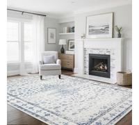 Générique Tapis Salon Chambre Adulte Salle a Manger Decoration Maison Interieur, Décoration de Ferme Traditionnelle Vintage, Bleu et Blanc, 185 x 245 cm