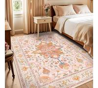 Générique Tapis Salon Chambre Canapé Convertible Salle a Manger Decoration Maison,Ornements Vintage Rouge Clair et Jaune, Multicolores, 180 x 200 cm