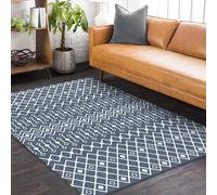 Générique Tapis Salon Chambre Commode Salle a Manger Cuisine Décoration Maison,Geometric Vintage Modern Gris Bleu,Blanc,155 x 215 cm