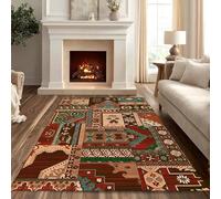 Générique Tapis Salon Chambre Table Salle a Manger Cuisine Décoration Maison,Rouge Emerald Vert Vintage Patchwork Patterns Modern Prints,Multicolour,150 x 200 cm