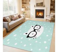 Générique Tapis Salon Chat Mignon, Pois de Dessin Animé pour Filles Tapis Poil Ras Doux Antidérapant 80x150cm pour Chambre Salle à Manger Bureau, Décoration d'intérieur