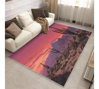 Générique Tapis Salon Coucher de Soleil Désert, Tapis Cactus Sud-Ouest, Poils Antidérapant Courts Doux Moquette pour Salon Chambre Bureau pour Un Nettoyage Facile 160 x 230 cm P-&116