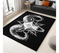 Générique Tapis Salon Crâne De Bélier Animal 120x180cm Tapis Lavable Antidérapant Doux, Moquette Poil Ras Intérieur Impression 3D pour Chambre, Salle à Manger, Chambre d'enfant