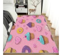 Générique Tapis Salon Crème Glacée 160x230 cm, Tapis Dessert Biscuit Mignon pour Chambre, Moquette Antidérapant Lavable à Poils Ras, Paillasson Décor à La Maison C15