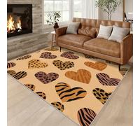 Générique Tapis Salon Cœur d'amour, Tapis Imprimé Léopard, Poils Antidérapant Courts Doux Moquette pour Salon Chambre Bureau pour Un Nettoyage Facile 240 x 340 cm P-&118