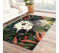 Générique Tapis Salon Dalmatien 200x300cm, Feuille Palmier Chien Antidérapant Tapis Doux Poil Ras Lavable en Machine pour Cuisine Bureau Chambre & Salle à Manger X-M5