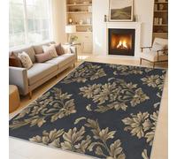 Générique Tapis Salon Damassé, Tapis Victorien Antique, Poils Antidérapant Courts Doux Moquette pour Salon Chambre Bureau pour Un Nettoyage Facile 120x120 cm P-&76