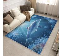 Générique Tapis Salon Dauphin, Tapis Monde sous-Marin, Poils Antidérapant Courts Doux Moquette pour Salon Chambre Bureau pour Un Nettoyage Facile 200 x 300 cm P-&103