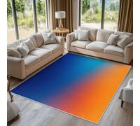 Générique Tapis Salon Dégradé Paillasson Interieur Entree Ombre Bleu Orange 50x80 cm, Moquette de Sol Doux et Antiderapant à Poils Courts, Tapis Sol Décor à La Maison C20