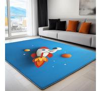 Générique Tapis Salon Dessin Animé Imprimé 180 x 240 cm, Lavable Tapis Poils Courts Chambre Fusée Spatiale Astronaute Antibactérien Antidérapant Runner de Cuisine pour Chambre d'enfant Salle de Jeu