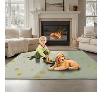Générique Tapis Salon Dessin Animé Motif Tortue 80 x 150 cm Lavable en Machine Moquette Poil Court Vert Clair, Tapis Moderne pour Salon Chambre, Cuisine(Dessous Antidérapant)