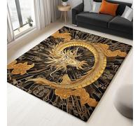 Générique Tapis Salon Dragon Volant Brun 120x180cm Tapis de Lavable Antidérapant Moderne, Poils Ras Super Doux, Moquette Décorer pour Chambre Salle à Manger et Cuisine