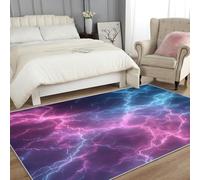 Générique Tapis Salon Éclair Violet Paillasson Interieur Entree Tonnerre Moderne Art 60x90 cm, Moquette de Sol Doux et Antiderapant à Poils Courts, Tapis Sol Décor à La Maison C16