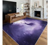 Générique Tapis Salon Élan, Tapis Forêt Fantastique, Poils Antidérapant Courts Doux Moquette pour Salon Chambre Bureau pour Un Nettoyage Facile 120x120 cm P-&89