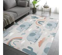 Générique Tapis Salon Éléphant Dessin Animé, Tapis Chambre Mignon Dessin Animé Kawaii, Doux Flanelle Poil Court 50x80 cm - Lavable Antidérapant Paillasson H-7