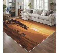 Générique Tapis Salon Éléphant Sauvage 240x340 cm, Tapis Motif Éléphant Afrique Antidérapant Poils Ras Doux Lavable pour Chambre, Moquette Décoration Intérieure QAZ93