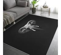 Générique Tapis Salon Éléphant, Tapis Chambre Faune Africain, Doux Flanelle Poil Court 60x110 cm - Lavable Antidérapant Paillasson H-5