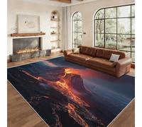 Générique Tapis Salon Éruption Volcanique, Tapis Chambre Paysage Naturel Lave, Doux Flanelle Poil Court 80x150 cm - Lavable Antidérapant Paillasson H-81