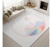 Générique Tapis Salon Fantaisie Doux Résistant Tapis Chambre à Poils Courts, Grand Tapis Enfant Antidérapant Motif Livre Magique Mystique (Rose Pêche, 60 x 90 cm)