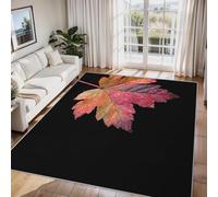 Générique Tapis Salon Feuille d'érable, Tapis Feuilles d'automne, Poils Antidérapant Courts Doux Moquette pour Salon Chambre Bureau pour Un Nettoyage Facile 80 x 150 cm P-&57
