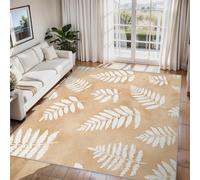 Générique Tapis Salon Feuilles de Fougère 80x120 cm, Tapis Feuille Botanique pour Chambre, Moquette Antidérapant Lavable à Poils Ras, Décor à la Maison C&J81