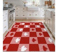 Générique Tapis Salon Feuilles d'érable, Tapis Carreau Rouge, Poils Antidérapant Courts Doux Moquette pour Salon Chambre Bureau pour Un Nettoyage Facile 240 x 340 cm P-&132