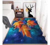 Générique Tapis Salon Feuilles d'érable, Tapis Feuille Aquarelle, Poils Antidérapant Courts Doux Moquette pour Salon Chambre Bureau pour Un Nettoyage Facile 140 x 200 cm P-&41