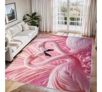 Générique Tapis Salon Flamant Rose, Amour Animaux Tropical Tapis Poil Ras Doux Antidérapant 200x280cm pour Chambre Salle à Manger Bureau, Décoration d'intérieur ZY&L6