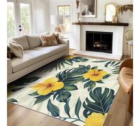 Générique Tapis Salon Fleur Monstera 160x230cm, Botanique Floral Antidérapant Tapis Doux Poil Ras Lavable en Machine pour Cuisine Bureau Chambre & Salle à Manger X-M10