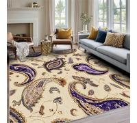 Générique Tapis Salon Fleur Paisley 150x200, Decoration de Chambre Motif Vintage, Tapis Lavable en Machine, Doux Antidérapant Poil Ras Grand Carpet EV79