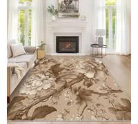 Générique Tapis Salon Fleur Vintage 140x200 cm, Tapis Fleur de Ferme pour Chambre, Moquette Antidérapant Lavable à Poils Ras, Décor à la Maison C&J96