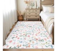 Générique Tapis Salon Fleurs Aquarelle 240x340 cm, Tapis Motif Botanique Coloré Antidérapant Poils Ras Doux Lavable pour Chambre, Moquette Décoration Intérieure QAZ101